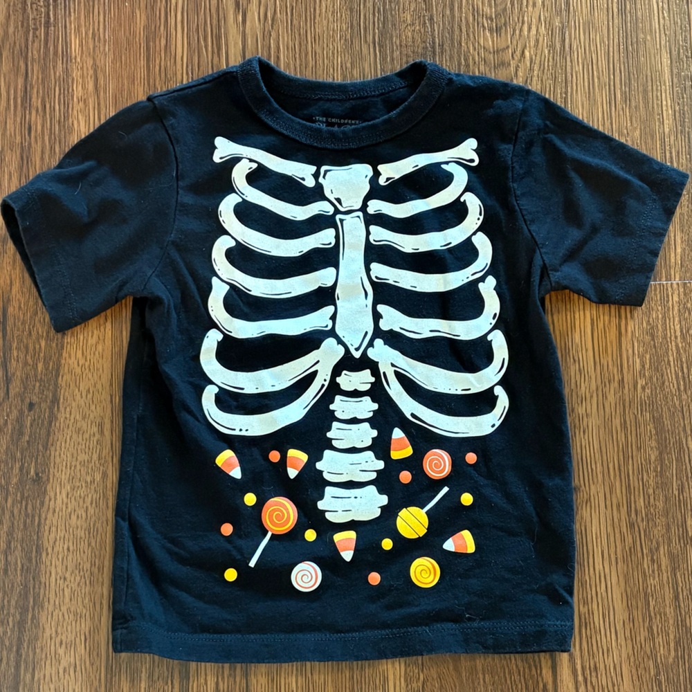 Halloween Skeleton & Candy Corn Tee